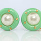 Chanel Earrings. Genuine  CHANEL Mabe Pearl Turquoise Clip on earrings.