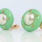 Chanel Earrings. Genuine  CHANEL Mabe Pearl Turquoise Clip on earrings.