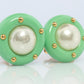 Chanel Earrings. Genuine  CHANEL Mabe Pearl Turquoise Clip on earrings.