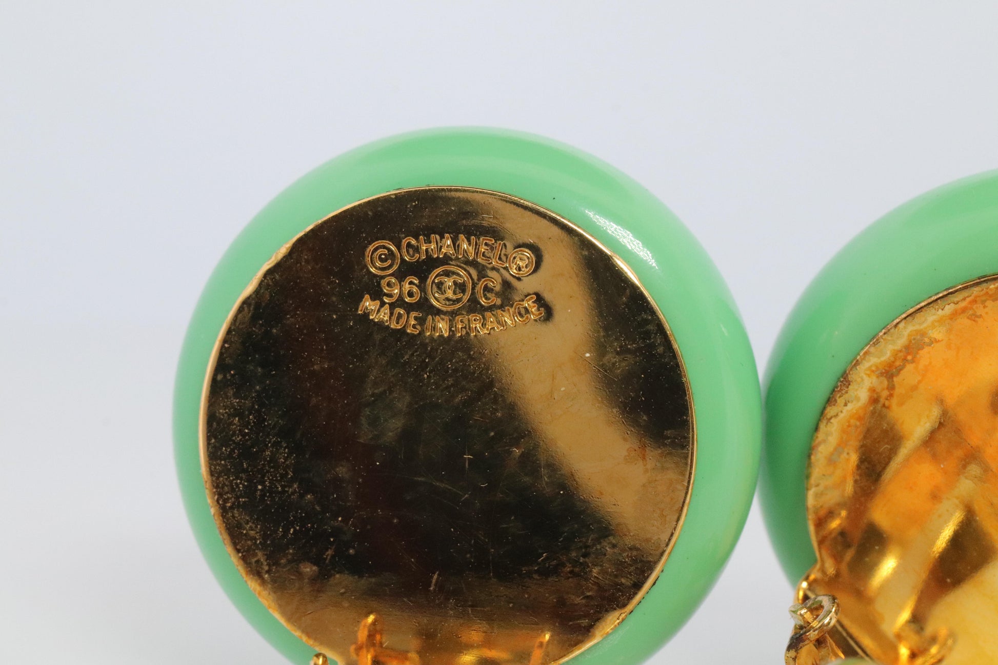 Chanel Earrings. Genuine  CHANEL Mabe Pearl Turquoise Clip on earrings.
