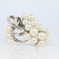 Mikimoto Brooch Sterling Silver. Mikimoto Pearl Grape Vine Pendant PIN.