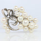 Mikimoto Brooch Sterling Silver. Mikimoto Pearl Grape Vine Pendant PIN.