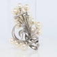 Mikimoto Brooch Sterling Silver. Mikimoto Pearl Grape Vine Pendant PIN.