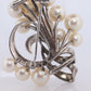 Mikimoto Brooch Sterling Silver. Mikimoto Pearl Grape Vine Pendant PIN.