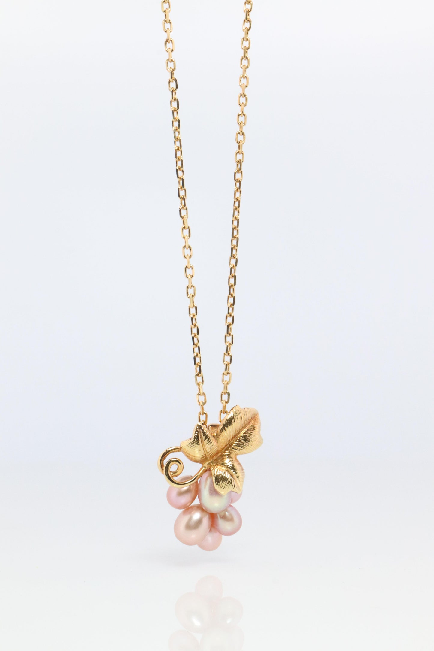 Mikimoto Necklace. Vintage 18k Gold Mikimoto Pearl Grape Vine Cluster pendant.
