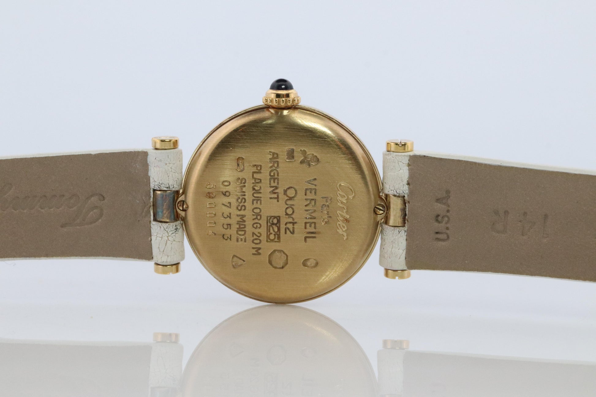 Genuine Cartier Watch. Must de Cartier Vendome 590004 Round Argent Arabic Face