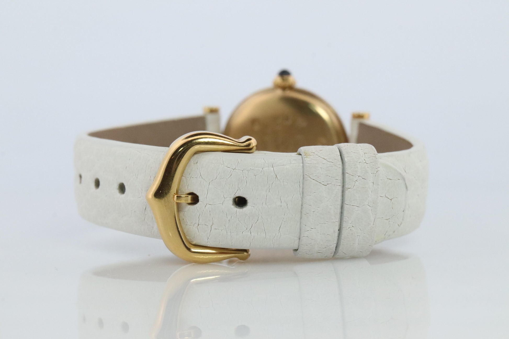 Genuine Cartier Watch. Must de Cartier Vendome 590004 Round Argent Arabic Face