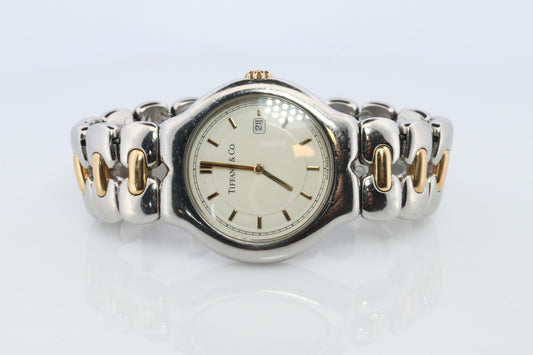 Tiffany and Co Watch. 18k Tiffany Tesoro M0112 Large 34mm Wristwatch