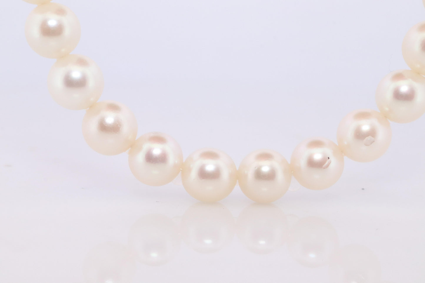 MIKIMOTO 14k Yellow Gold Pearl Necklace. 7mm Pearls 15.5in Necklace.