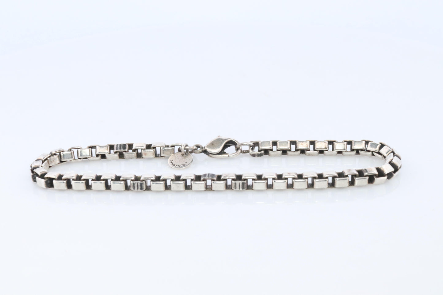 Tiffany & Co. Bracelet. Venetian Square Link Love Sterling Silver Chain Bracelet