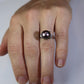 TASAKI Ring. Genuine Tahitian Pearl Solitaire and Diamond. PT900 Large Tahitian.