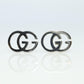 Vintage GUCCI Earrings. 18k White Gold Gucci Interlink Logo Studs