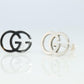 Vintage GUCCI Earrings. 18k White Gold Gucci Interlink Logo Studs