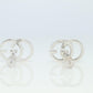 Vintage GUCCI Earrings. 18k White Gold Gucci Interlink Logo Studs