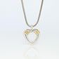 Tiffany and Co Open Heart Pendant. 18k and Sterling Silver