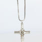 Vintage GUCCI Necklace. Bamboo Cross Gucci Logo Sterling Silver Pendant