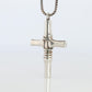 Vintage GUCCI Necklace. Bamboo Cross Gucci Logo Sterling Silver Pendant