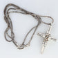 Vintage GUCCI Necklace. Bamboo Cross Gucci Logo Sterling Silver Pendant