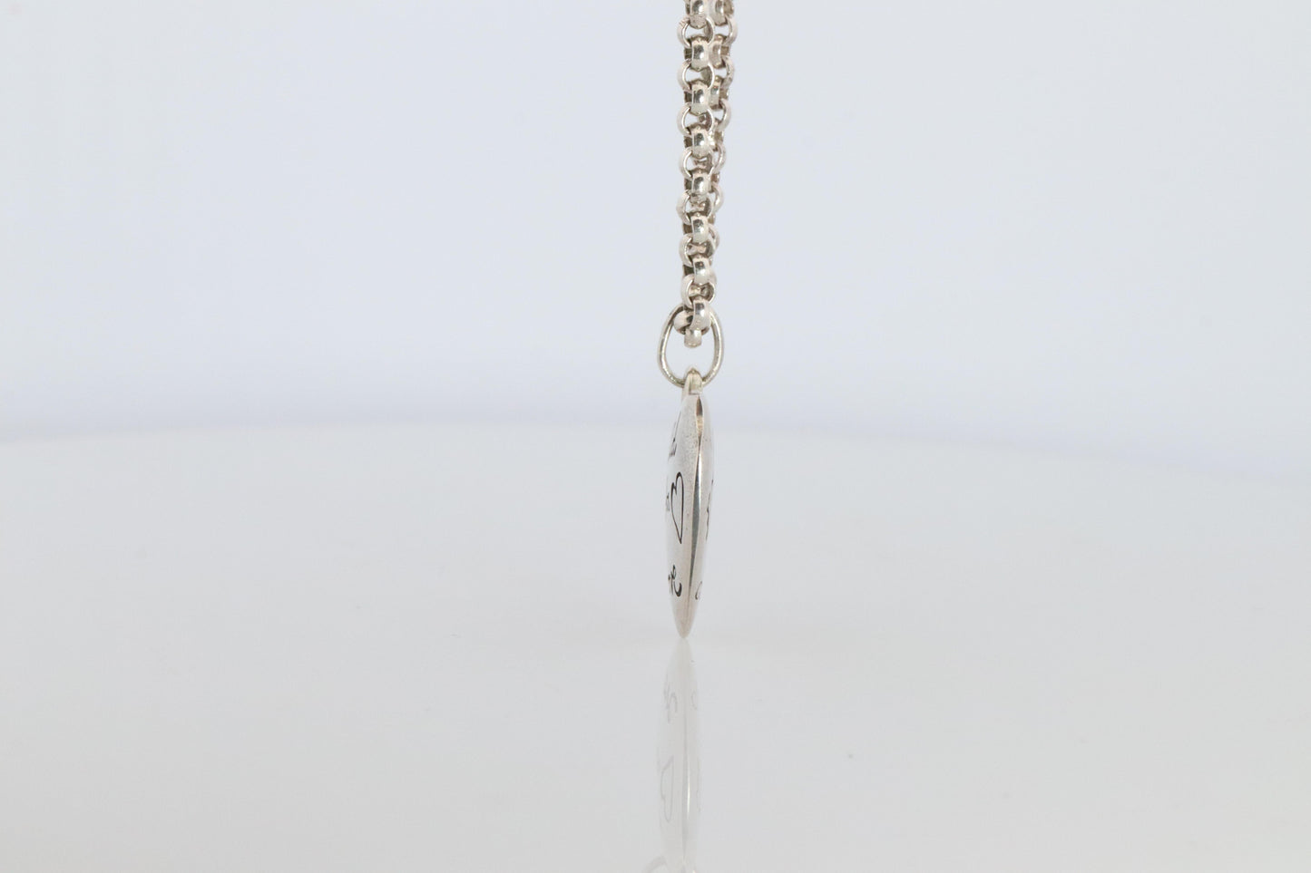 Vintage GUCCI Necklace. 925 sterling Heart Blind for Love Pendant