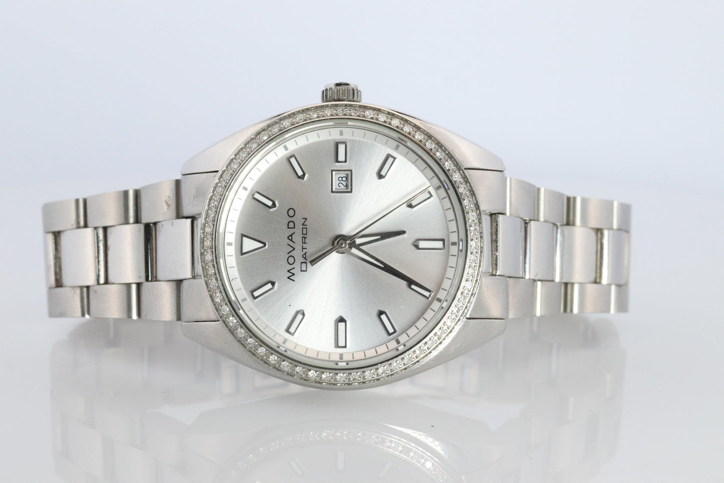 MOVADO Watch. Diamond Bezel Ladies Movado Datron Heritage Series