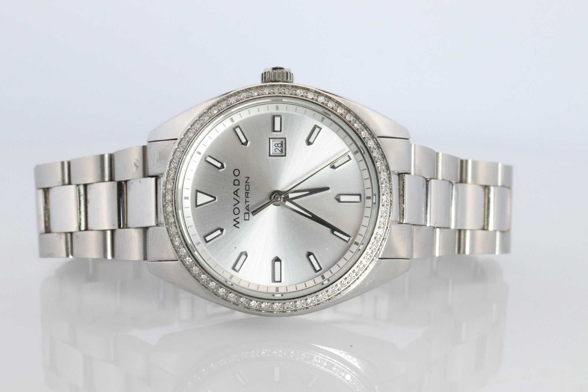 MOVADO Watch. Diamond Bezel Ladies Movado Datron Heritage Series