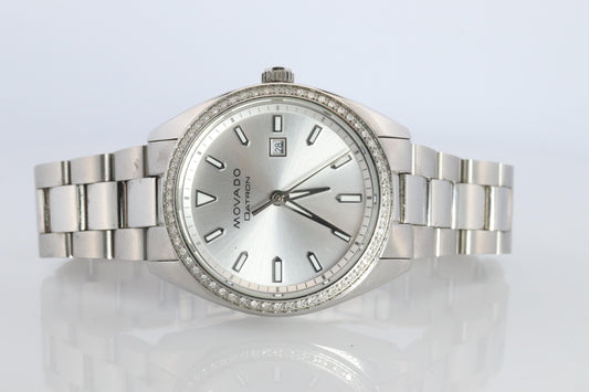 MOVADO Watch. Diamond Bezel Ladies Movado Datron Heritage Series