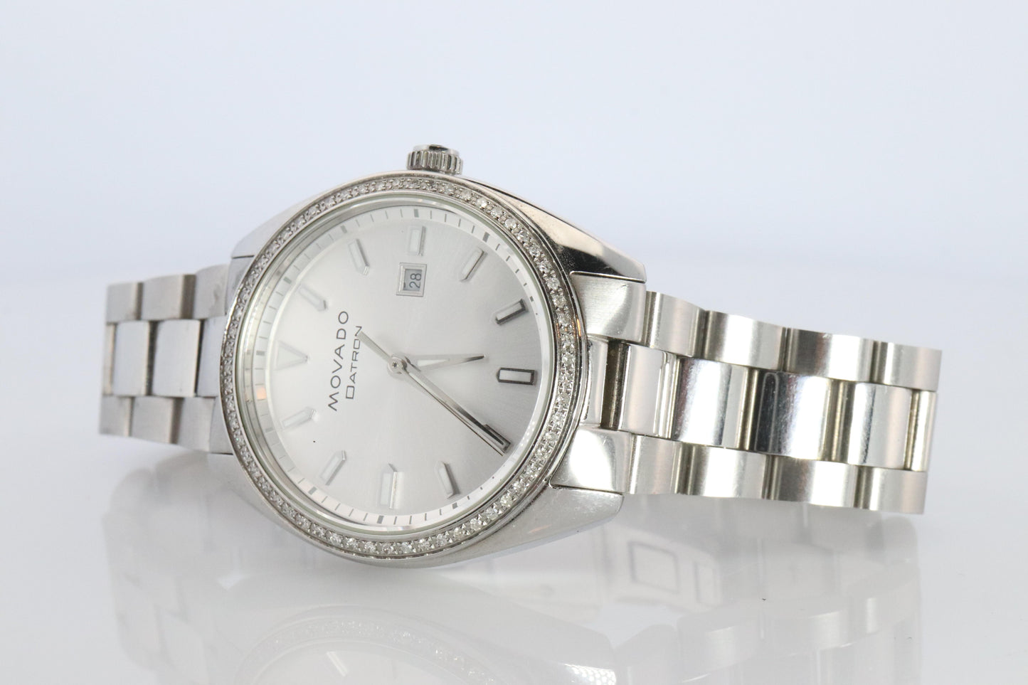 MOVADO Watch. Diamond Bezel Ladies Movado Datron Heritage Series