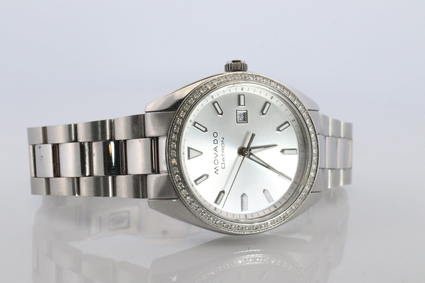 MOVADO Watch. Diamond Bezel Ladies Movado Datron Heritage Series