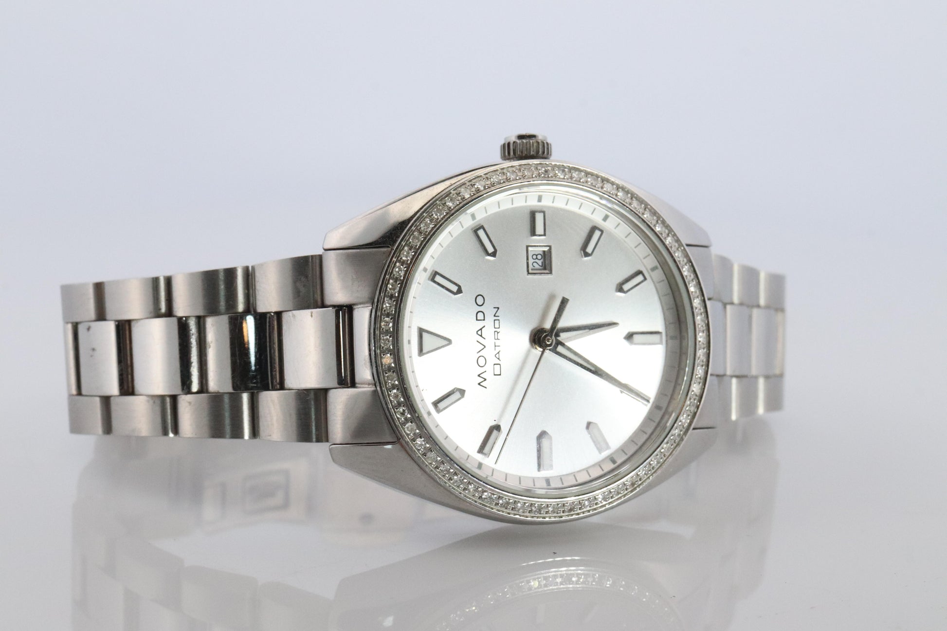 MOVADO Watch. Diamond Bezel Ladies Movado Datron Heritage Series