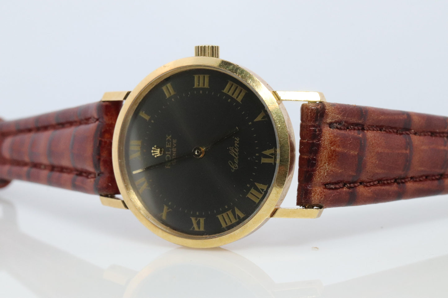 Genuine 18k Rolex Watch. 18k YG Rolex CELLINI 4109 Round Wrist Watch