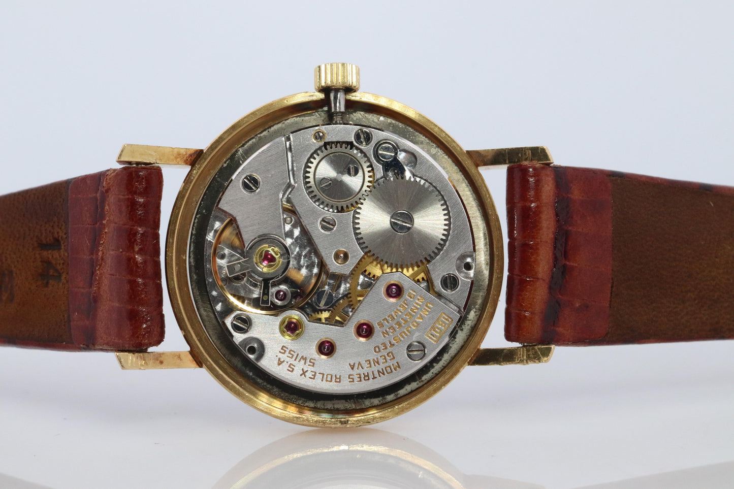 Genuine 18k Rolex Watch. 18k YG Rolex CELLINI 4109 Round Wrist Watch