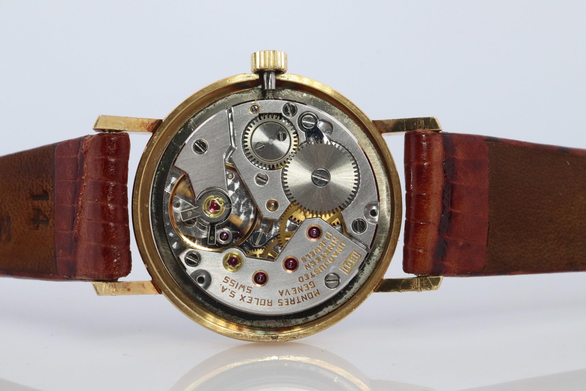 Genuine 18k Rolex Watch. 18k YG Rolex CELLINI 4109 Round Wrist Watch