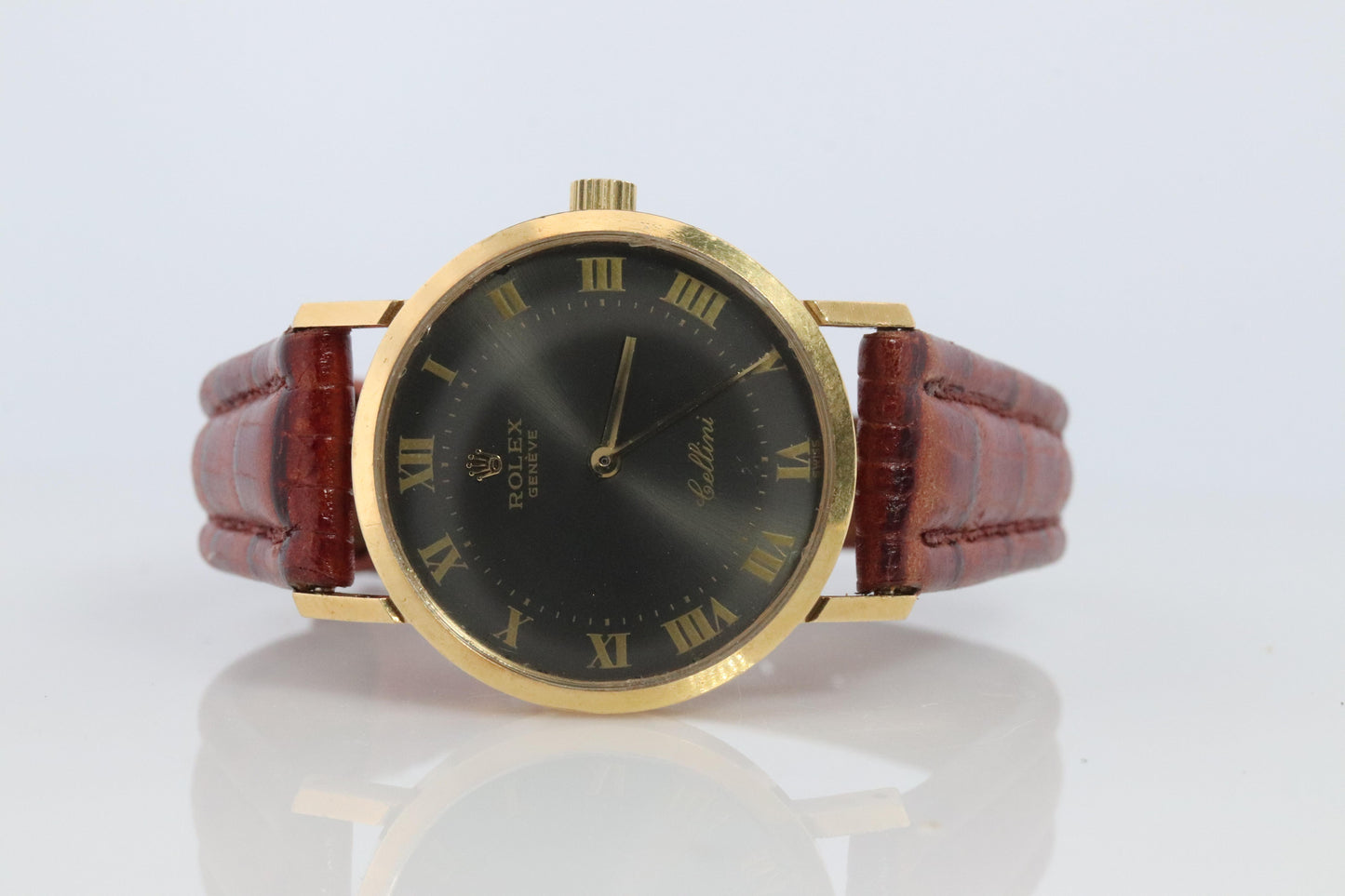 Genuine 18k Rolex Watch. 18k YG Rolex CELLINI 4109 Round Wrist Watch