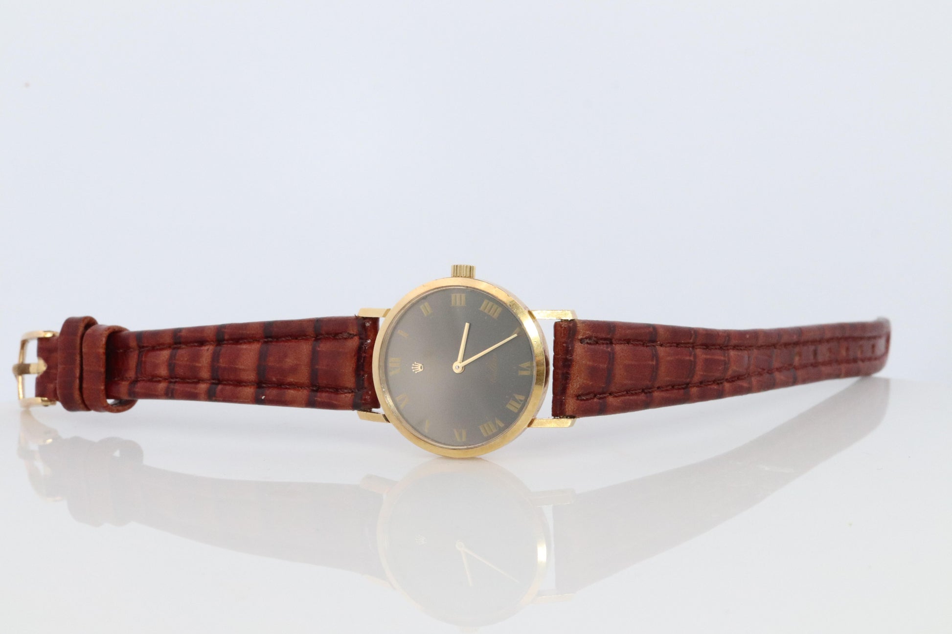 Genuine 18k Rolex Watch. 18k YG Rolex CELLINI 4109 Round Wrist Watch