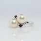 Mikimoto Sapphire Pearl Ring. 14k Mikimoto Sapphire Twin Pearl Bypass band.
