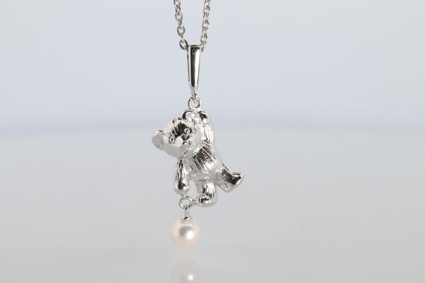 Mikimoto Pendant Sterling Silver. Mikimoto Teddy Bear Pearl Pendant Necklace.