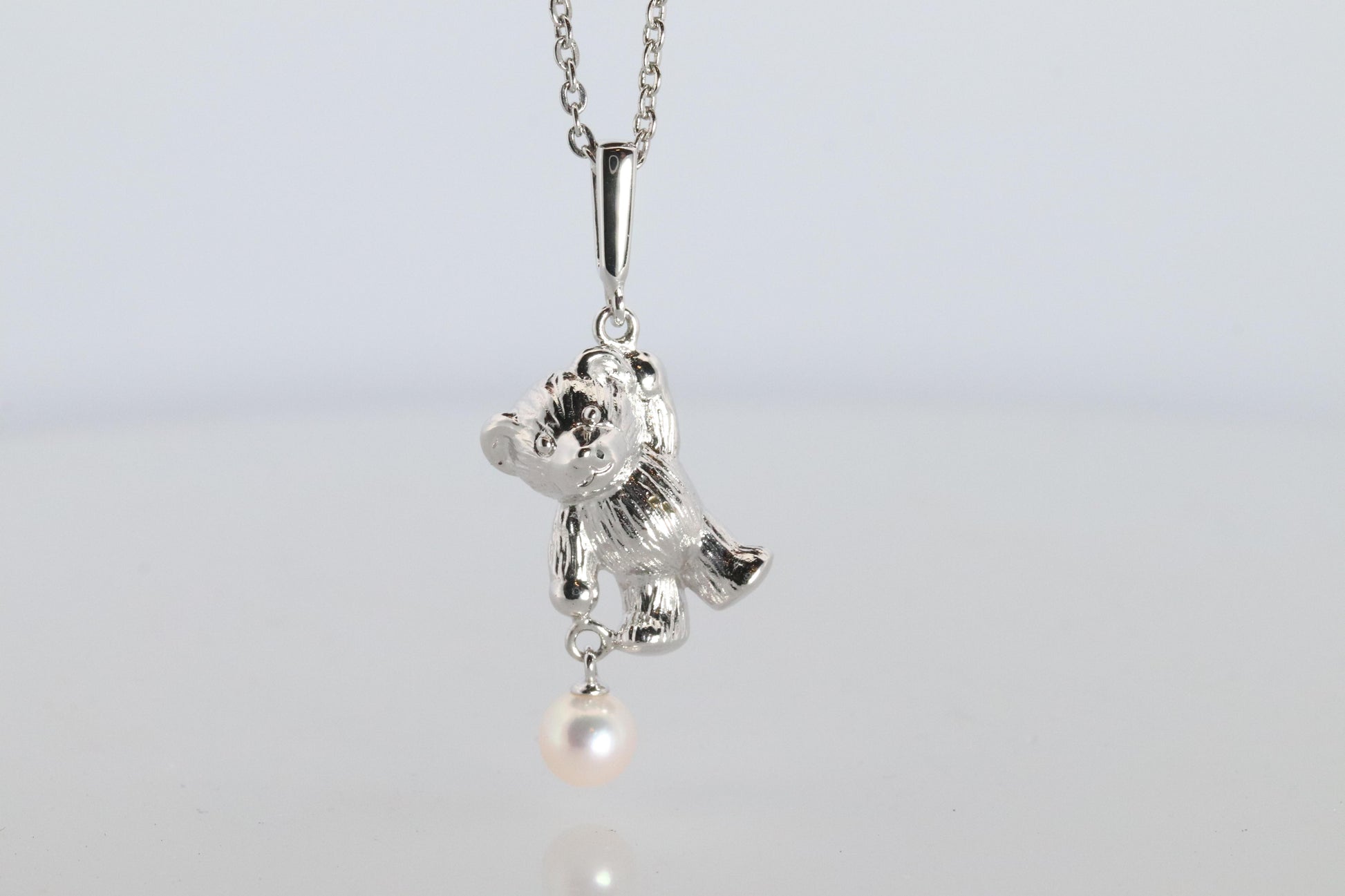 Mikimoto Pendant Sterling Silver. Mikimoto Teddy Bear Pearl Pendant Necklace.