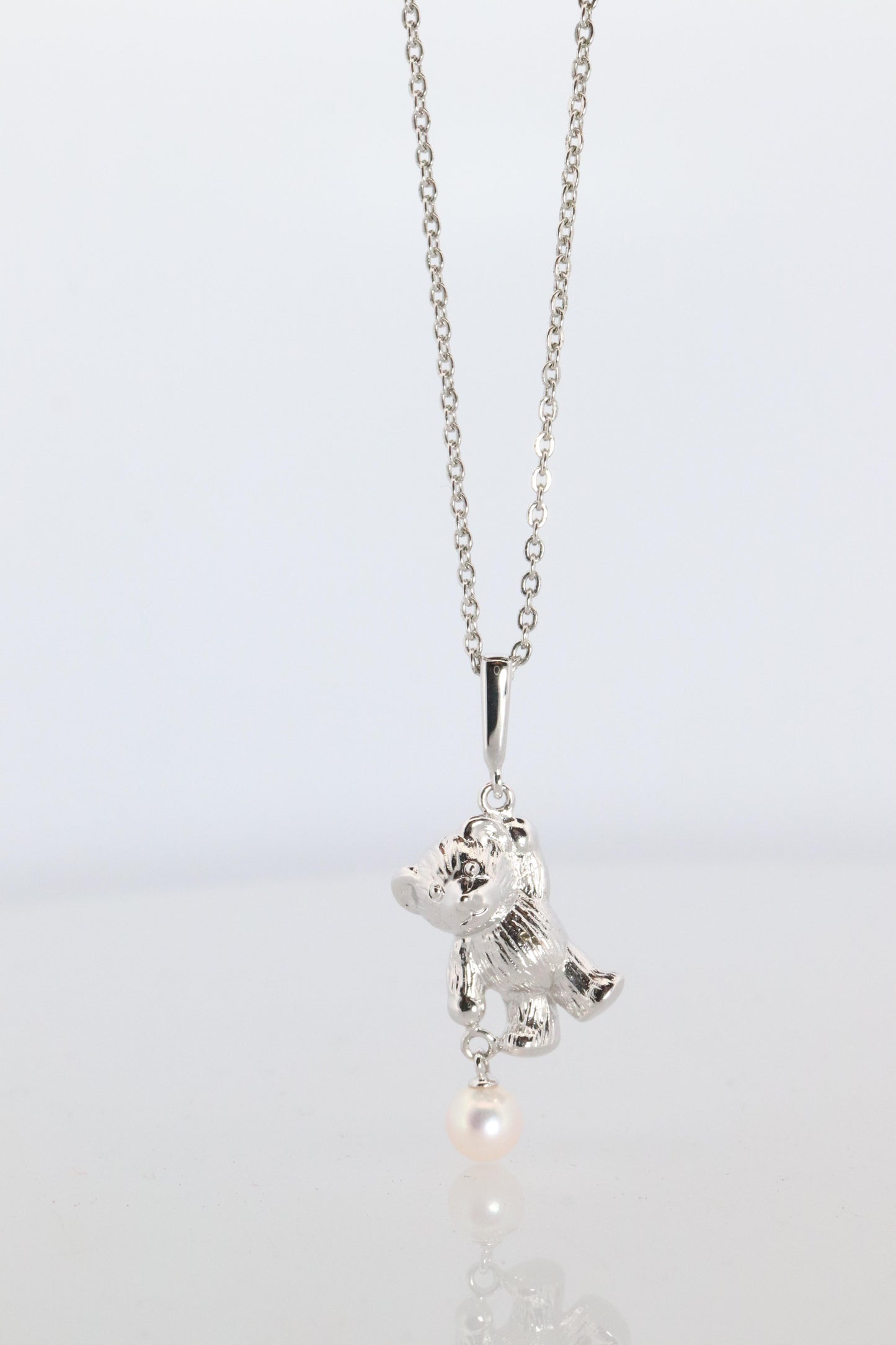 Mikimoto Pendant Sterling Silver. Mikimoto Teddy Bear Pearl Pendant Necklace.