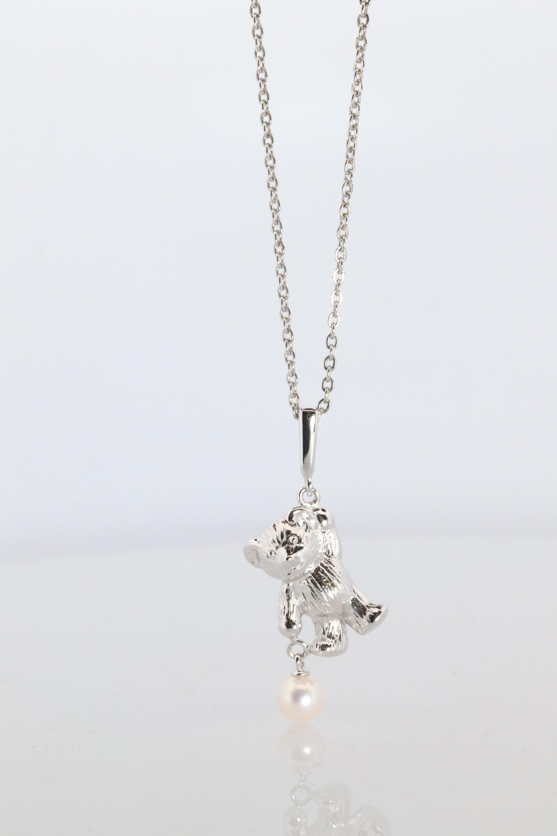 Mikimoto Pendant Sterling Silver. Mikimoto Teddy Bear Pearl Pendant Necklace.