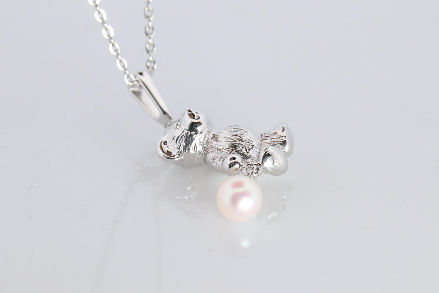Mikimoto Pendant Sterling Silver. Mikimoto Teddy Bear Pearl Pendant Necklace.