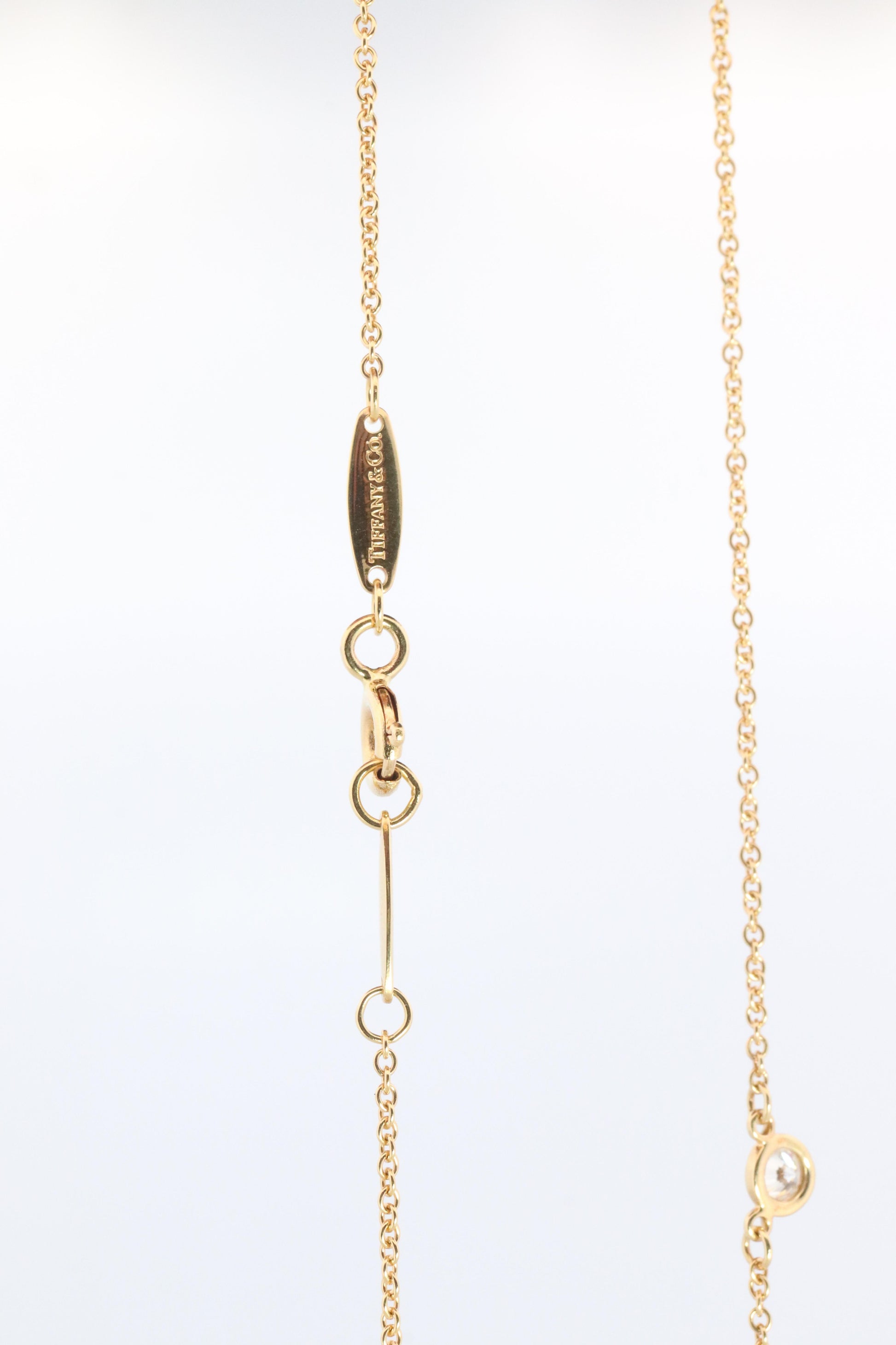 Vintage Tiffany Co Necklace Elsa Peretti Diamond by the Yard 0.14ct Solitaire 1P