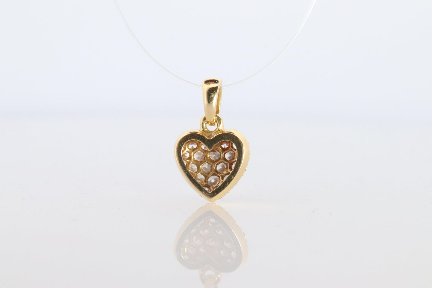 Genuine Cartier Pave Diamond Pendant. 18k YG Diamond Pave Heart Pendant Charm
