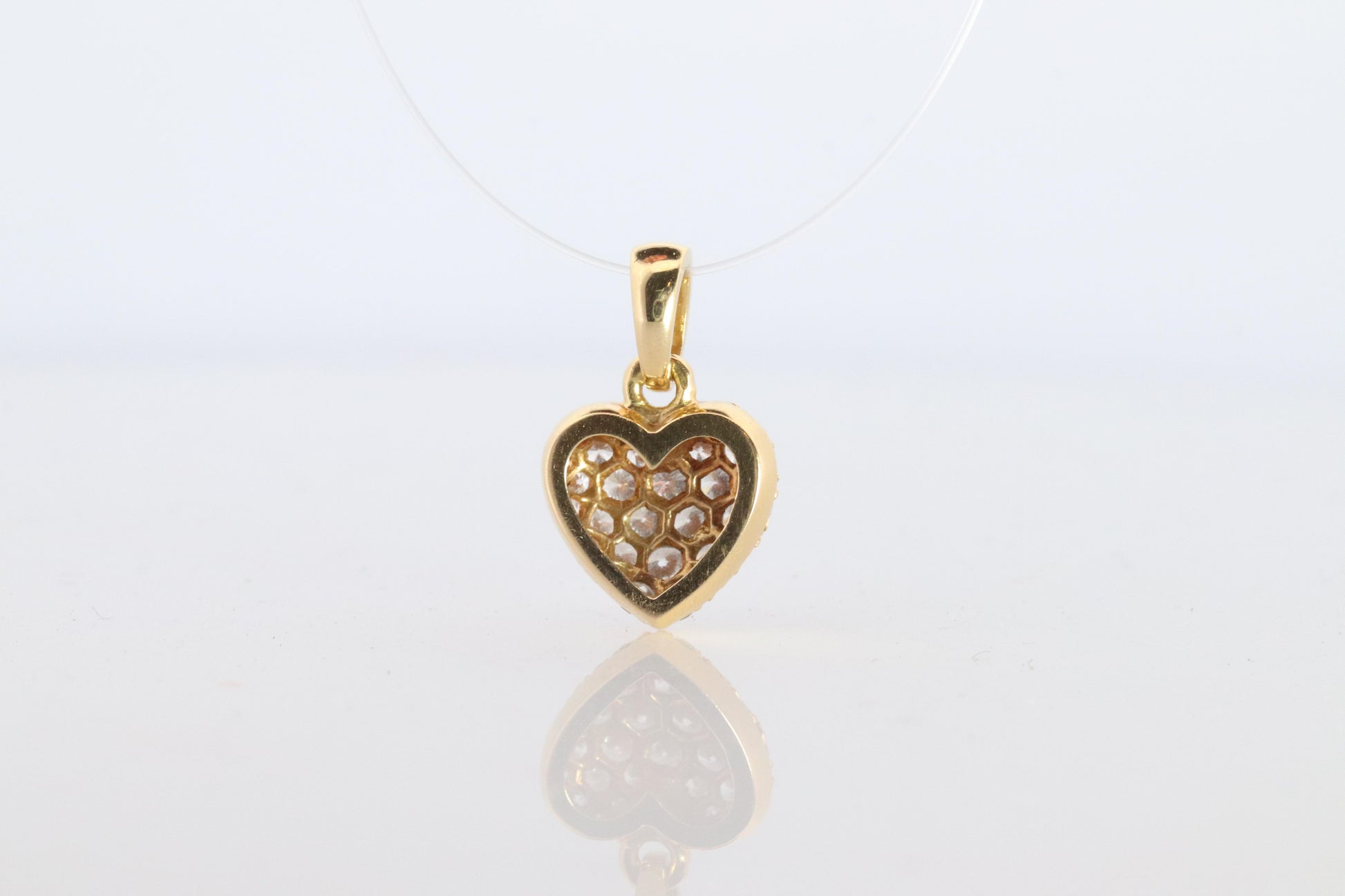 Genuine Cartier Pave Diamond Pendant. 18k YG Diamond Pave Heart Pendant Charm