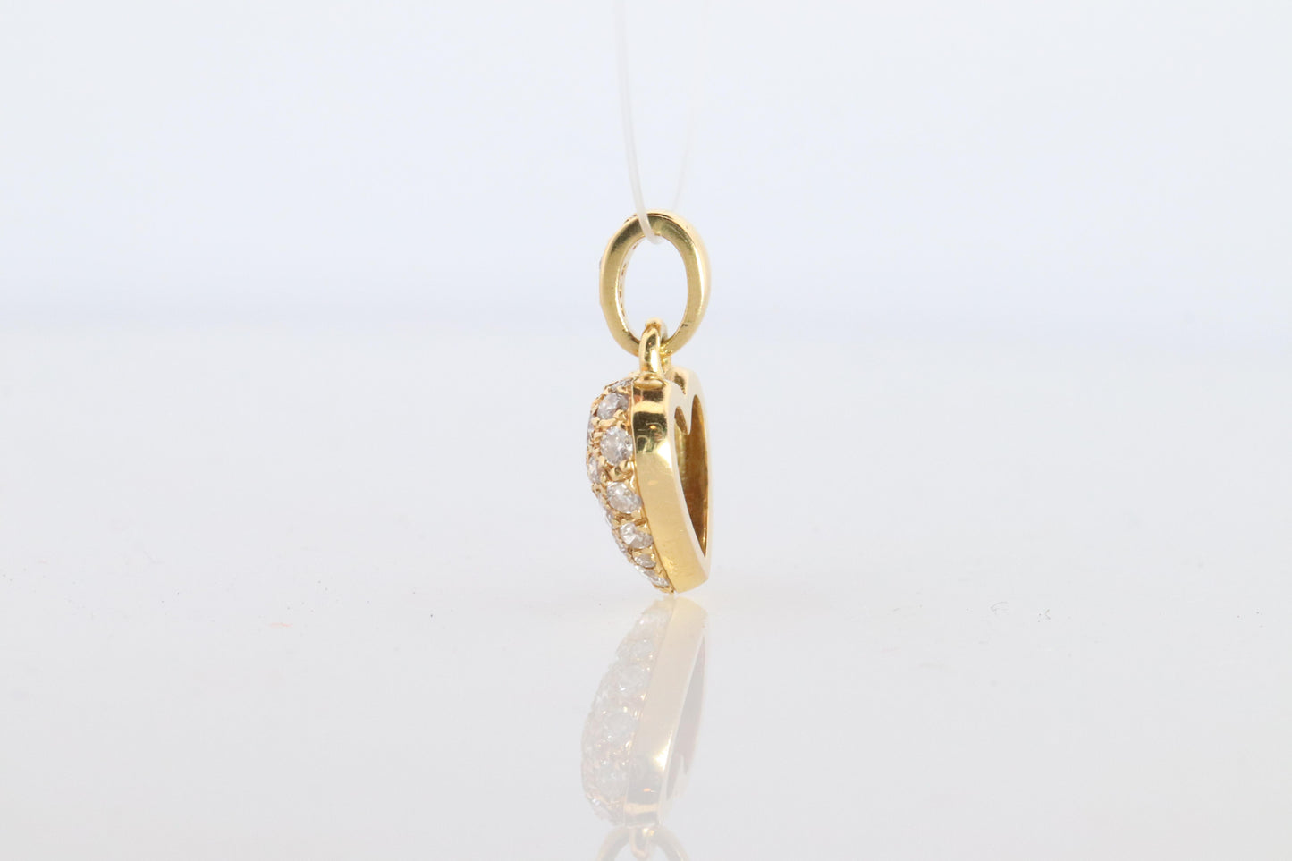 Genuine Cartier Pave Diamond Pendant. 18k YG Diamond Pave Heart Pendant Charm