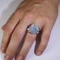 18k Aquamarine Sapphire ring. Carved Flower Aquamarine with Diamonds Sapphires