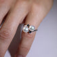 Mikimoto Sapphire Pearl Ring. 14k Mikimoto Sapphire Twin Pearl Bypass band.