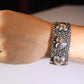 Dian Malouf Cuff Bracelet. Wide Heart Heavy sterling Silver Cuff Bracelet