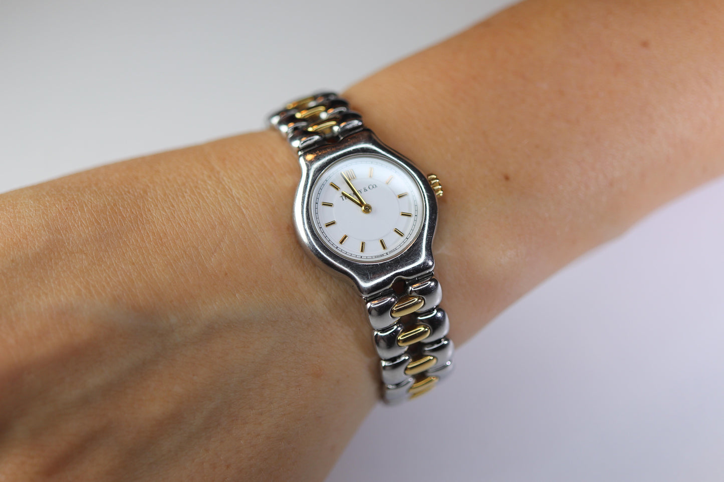 Tiffany and Co Watch. 18k Tiffany Tesoro Stainless Steel Ladies 25mm Wristwatch