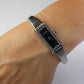 Vintage GUCCI 1500L Quartz Wrist Watch. Gucci Silver Black Dial Bangle Watch