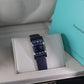 Tiffany and Co East and West Watch. Ladies Navy Blue T&Co Tank wristwatch.